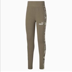 Girls Puma Vetiver & Camo Leggings